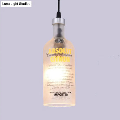 Farmhouse Bottle Glass Pendant Ceiling Light Fixture - Brown/Yellow, 1 Bulb