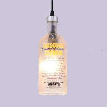 Farmhouse Bottle Glass Pendant Ceiling Light Fixture - Brown/Yellow, 1 Bulb