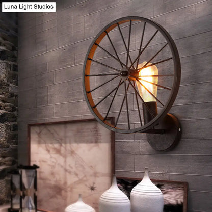 DecorBites™ Farmhouse Iron 1-Head Black Wall Mounted Lamp for Dining Room