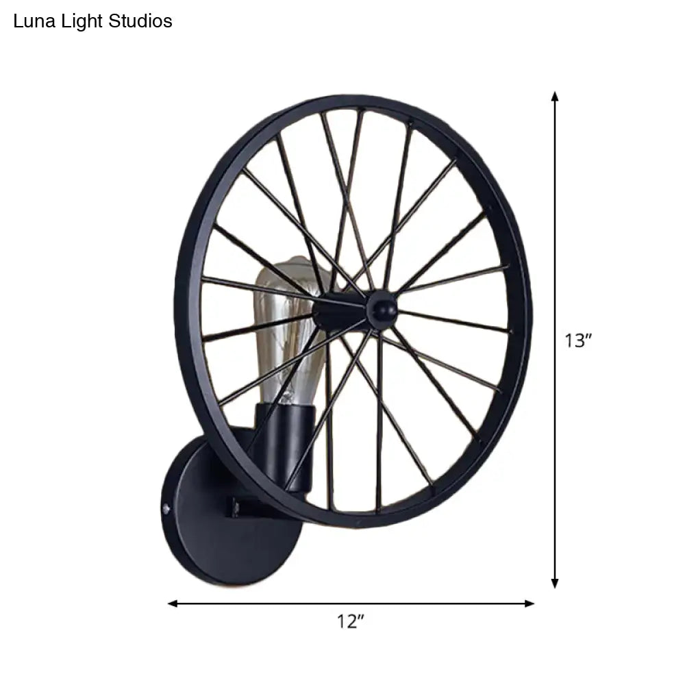 DecorBites™ Farmhouse Iron 1-Head Black Wall Mounted Lamp for Dining Room