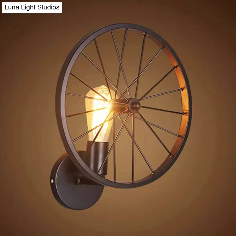 DecorBites™ Farmhouse Iron 1-Head Black Wall Mounted Lamp for Dining Room