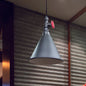 Farmhouse Iron Pendant Lamp Fixture - 1-Bulb Conical Down Lighting, Black/Silver/Gold Finish - Perfect for Restaurants