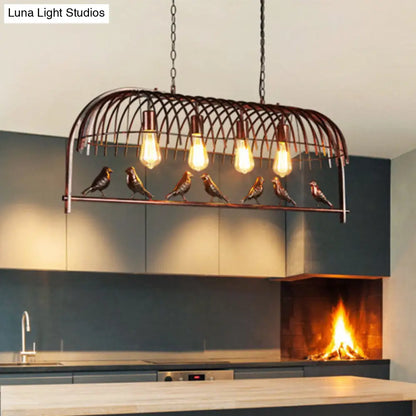 DecorBites™ Farmhouse Metal Hanging Birdcage Pendant Light for Dining Room Ceiling and Island