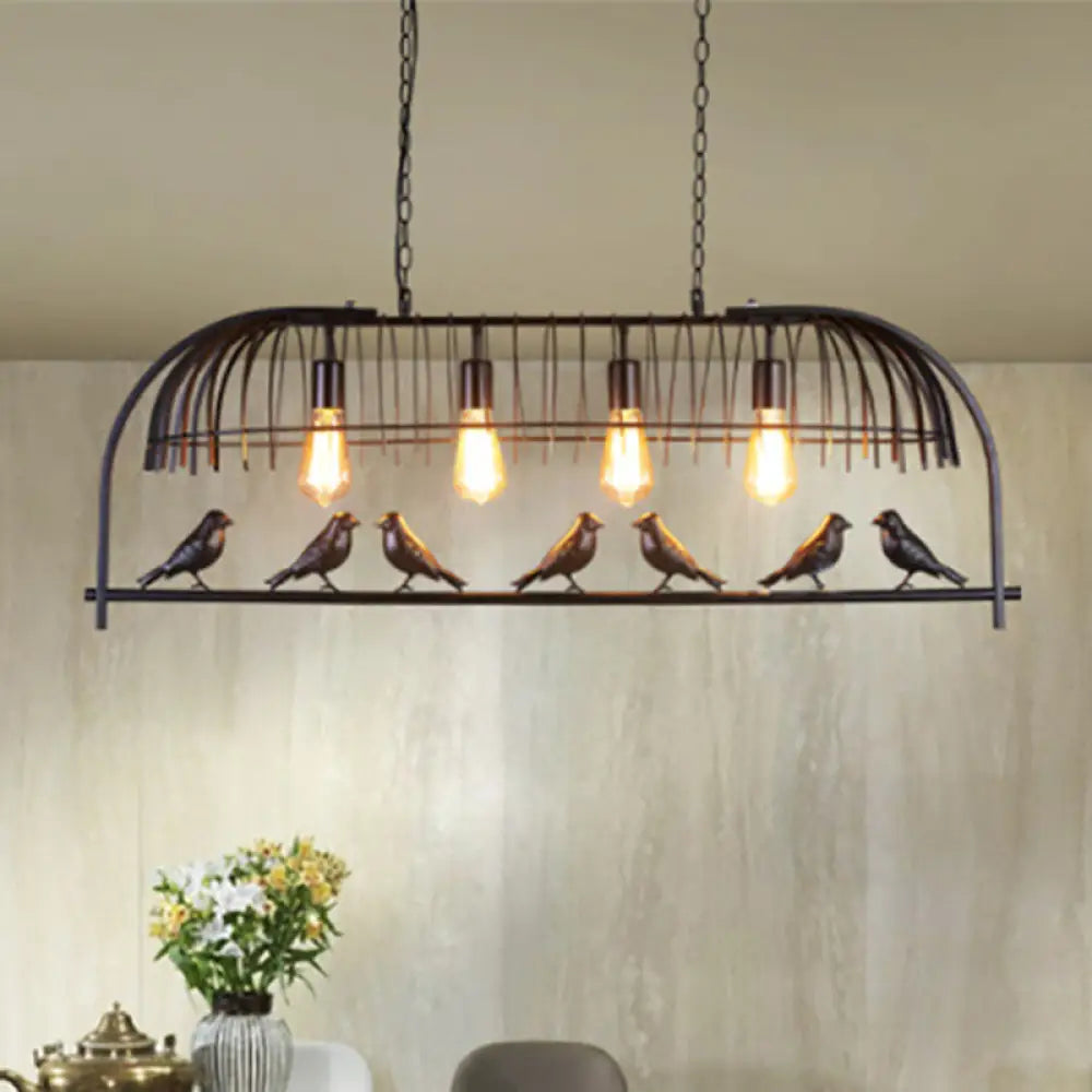 DecorBites™ Farmhouse Metal Hanging Birdcage Pendant Light for Dining Room Ceiling and Island