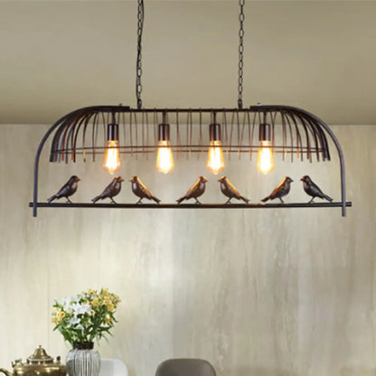 DecorBites™ Farmhouse Metal Hanging Birdcage Pendant Light for Dining Room Ceiling and Island