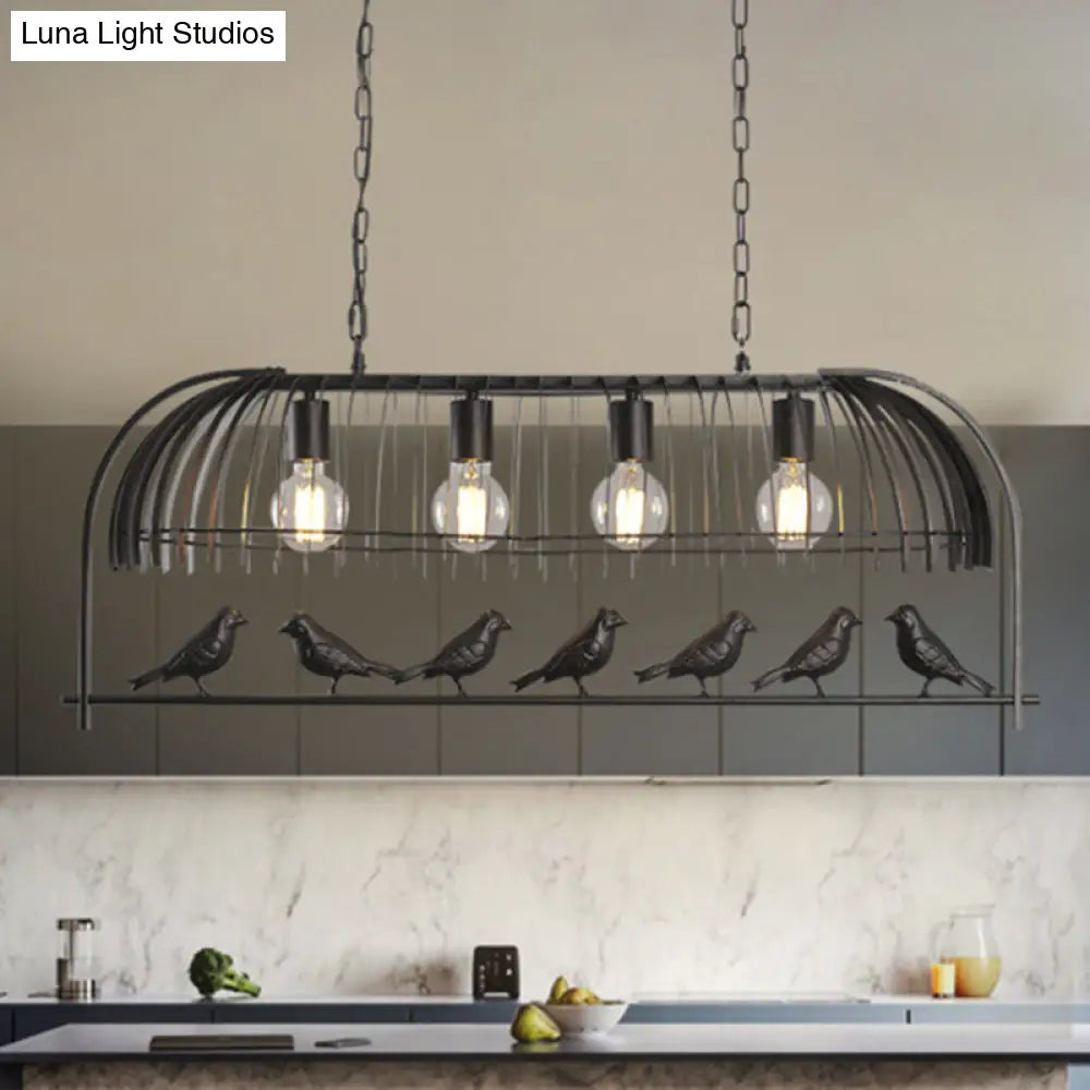 DecorBites™ Farmhouse Metal Hanging Birdcage Pendant Light for Dining Room Ceiling and Island