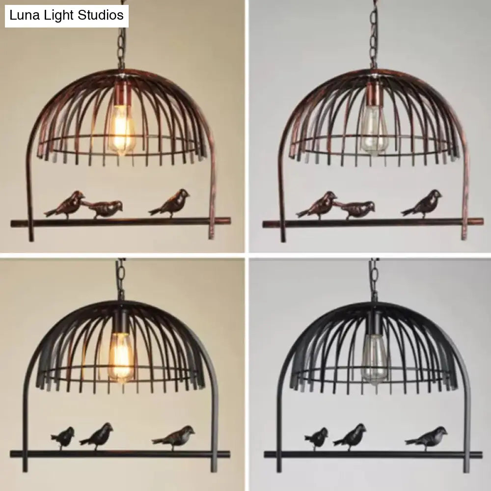 DecorBites™ Farmhouse Metal Hanging Birdcage Pendant Light for Dining Room Ceiling and Island