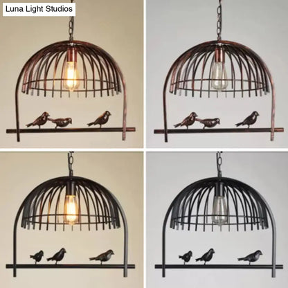 DecorBites™ Farmhouse Metal Hanging Birdcage Pendant Light for Dining Room Ceiling and Island