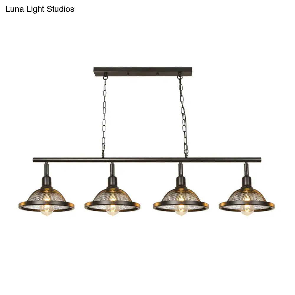 DecorBites™ Farmhouse Metal Pendant Island Chandelier in Black for Dining Room with 3/4 Lights