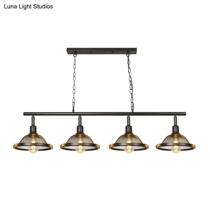 DecorBites™ Farmhouse Metal Pendant Island Chandelier in Black for Dining Room with 3/4 Lights