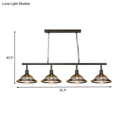 DecorBites™ Farmhouse Metal Pendant Island Chandelier in Black for Dining Room with 3/4 Lights