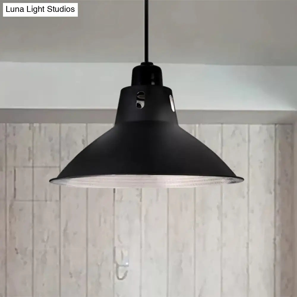 Farmhouse Metallic Black Pendant Light for Dining Tables - 14"/16" Bowl Design