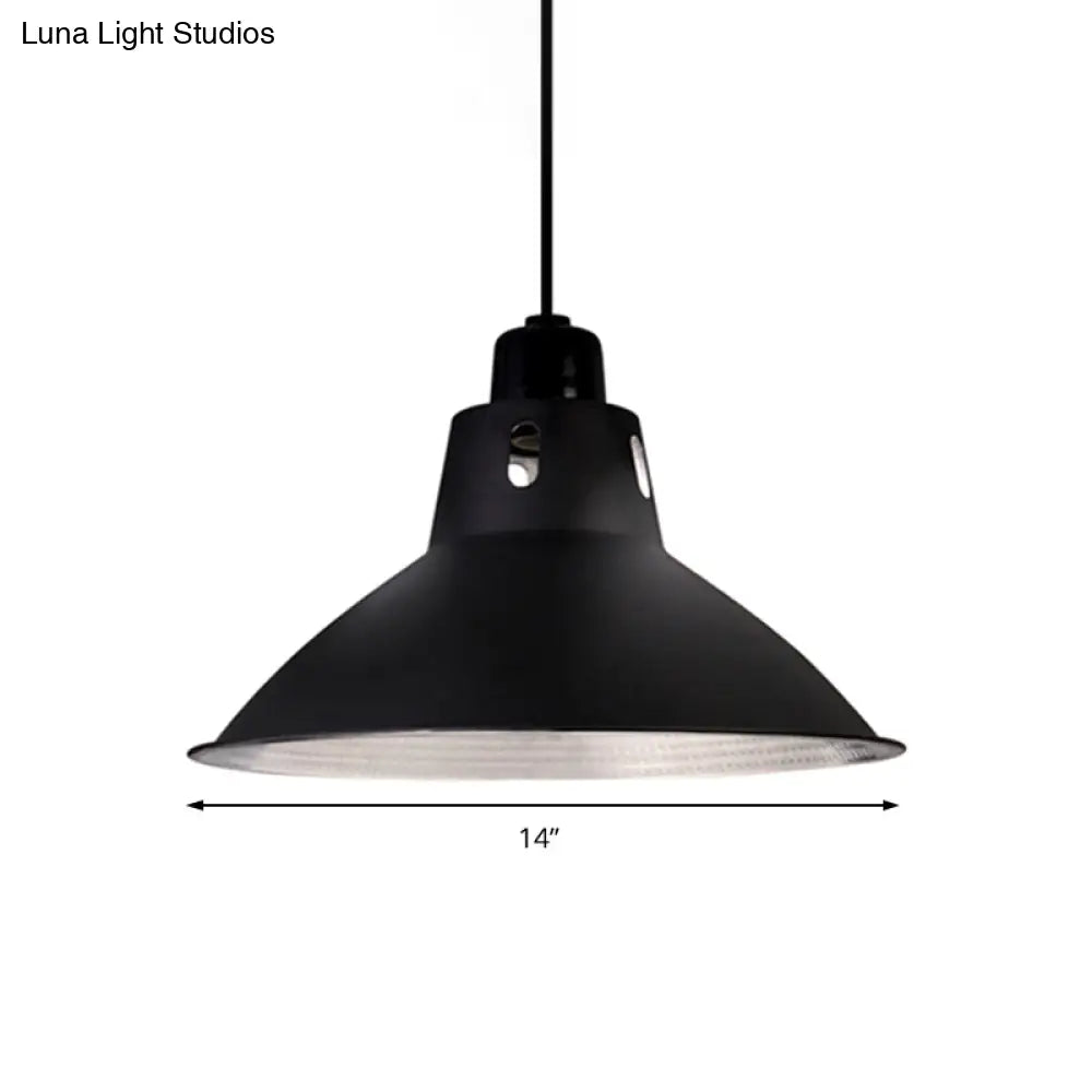 Farmhouse Metallic Black Pendant Light for Dining Tables - 14"/16" Bowl Design