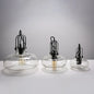 Farmhouse Pendant Light with Gripper in Black - Pot Smoke/Clear Glass, 1 Head, 3 Size Options