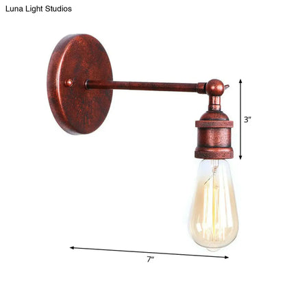 DecorBites™ Farmhouse Rust Mesh Wall Lamp with Rotating Single-Bulb: Bowl, Cone, or Horn Design - Living Room Lighting Fixture