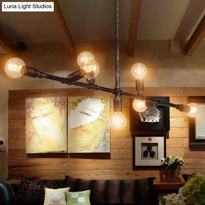 DecorBites™ Farmhouse Style Antique Bronze Island Pendant Light - 7/11 Lights Exposed, Wrought Iron Hanging Design