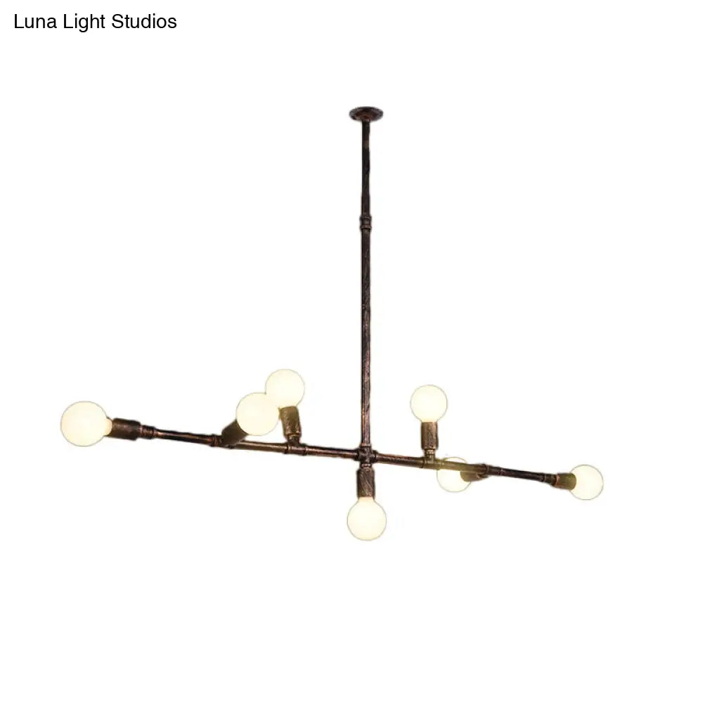 DecorBites™ Farmhouse Style Antique Bronze Island Pendant Light - 7/11 Lights Exposed, Wrought Iron Hanging Design