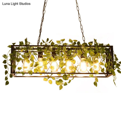 DecorBites™ Farmhouse Style Bronze Wrought Iron Hanging Lamp with 6 Lights - Perfect for Restaurants
