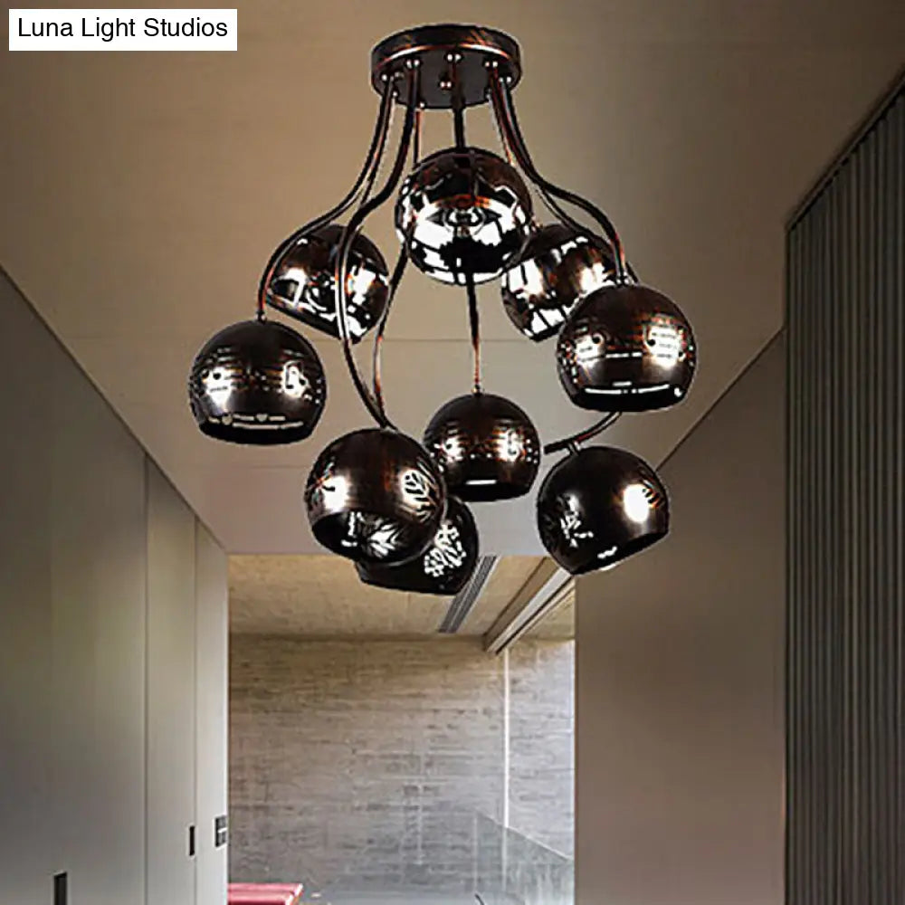 Lámpara de techo DecorBites™ estilo casa de campo, de hierro forjado, con diseño de notas musicales y hojas en color óxido.