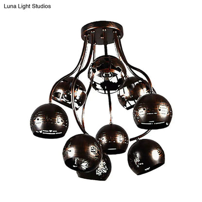 Lámpara de techo DecorBites™ estilo casa de campo, de hierro forjado, con diseño de notas musicales y hojas en color óxido.