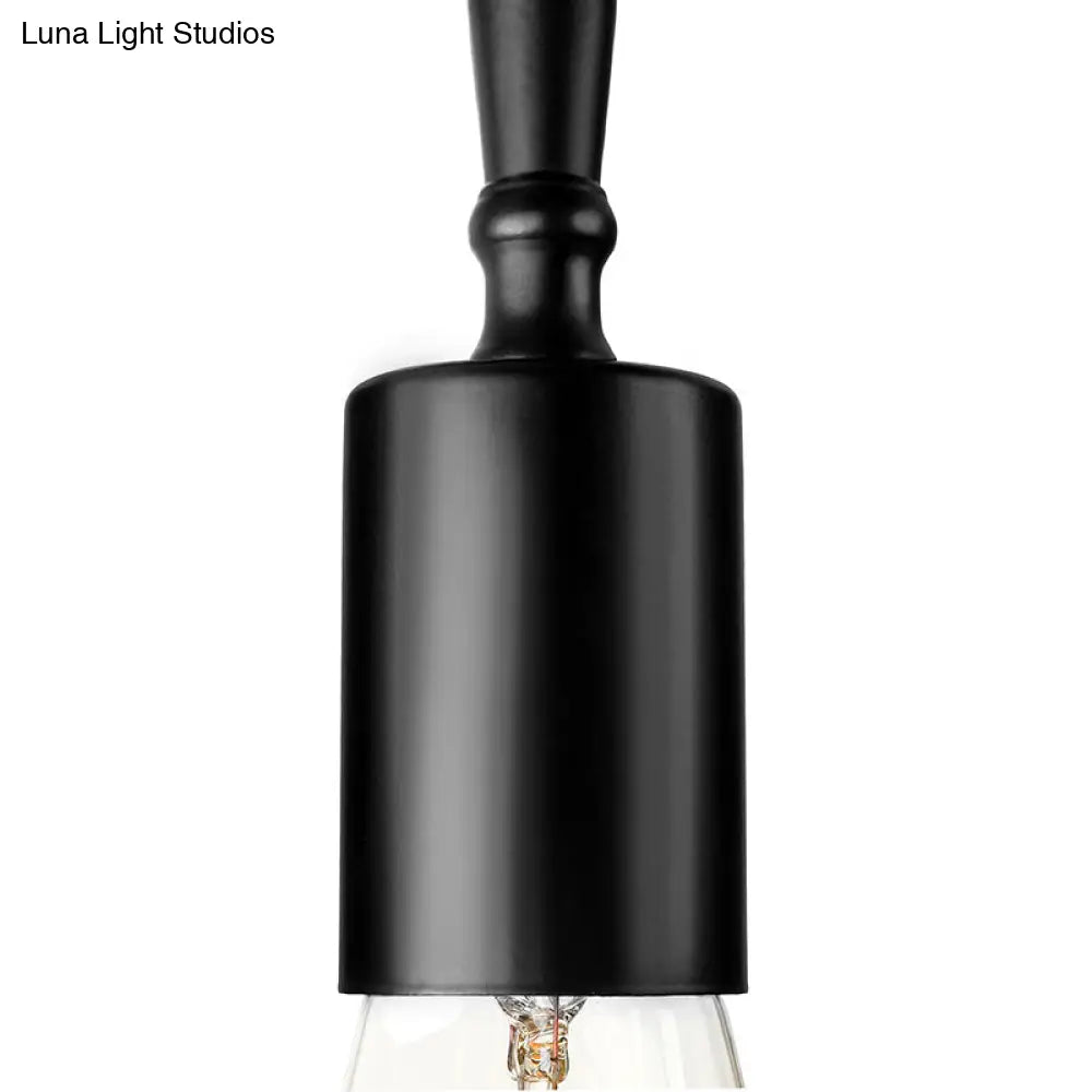 DecorBites™ DecorBites™ Farmhouse Style Iron Semi Flush Mount Ceiling Light Fixture - Open Bulb Design, 3 Lights, Black Lighting for Bedroom