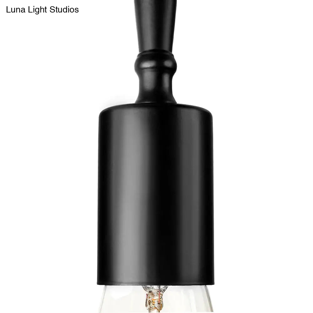 DecorBites™ DecorBites™ Farmhouse Style Iron Semi Flush Mount Ceiling Light Fixture - Open Bulb Design, 3 Lights, Black Lighting for Bedroom