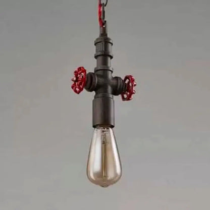 Farmhouse Style Metal Pipe Pendant Light - Black/Bronze Finish, Single Bulb, Valve Included, Ideal for Restaurants