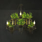 Farmhouse Style Pendant Chandelier - Rustic Metal Plant Design for Restaurant Decor