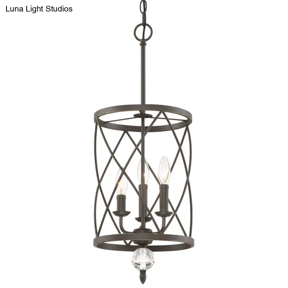 Farmhouse Trellis Cage Ceiling Chandelier with Hanging Chain - Classic Metal Hanging Light
