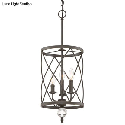 Farmhouse Trellis Cage Ceiling Chandelier with Hanging Chain - Classic Metal Hanging Light