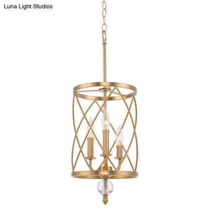 Farmhouse Trellis Cage Ceiling Chandelier with Hanging Chain - Classic Metal Hanging Light