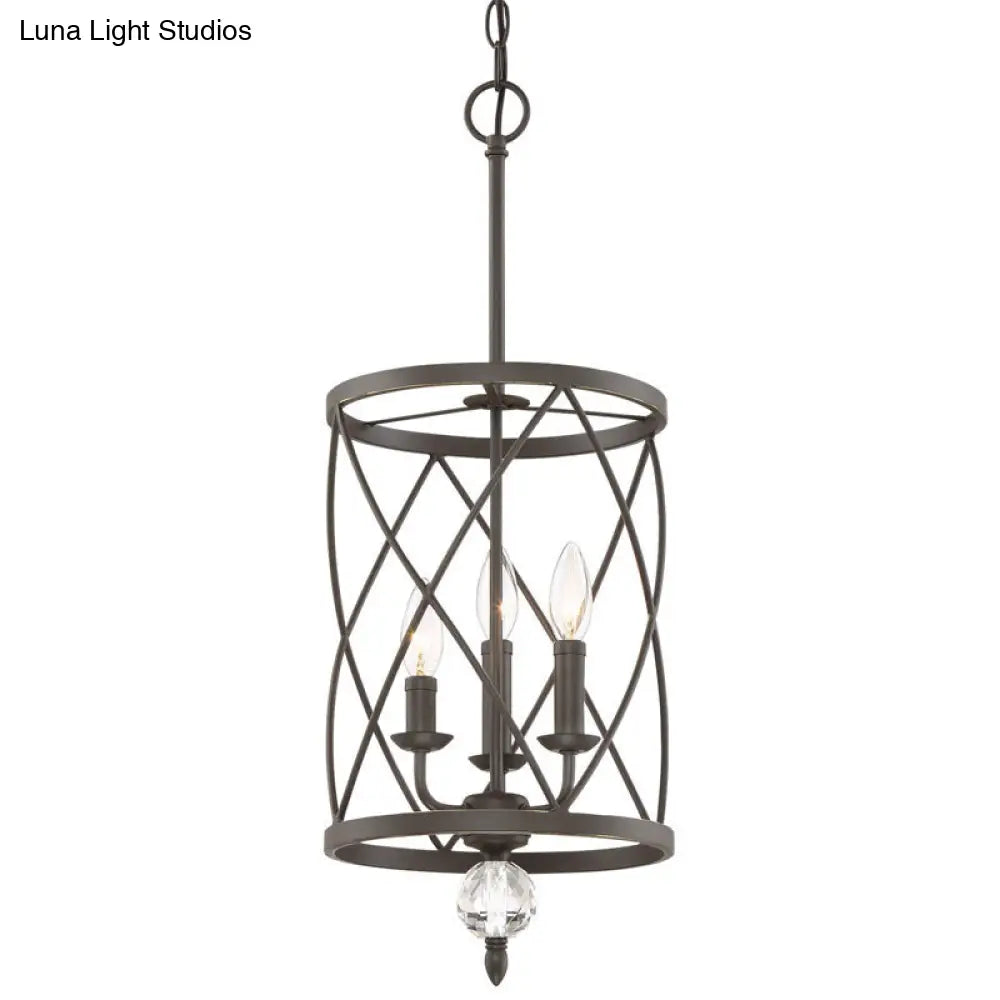 Farmhouse Trellis Cage Ceiling Chandelier with Hanging Chain - Classic Metal Hanging Light