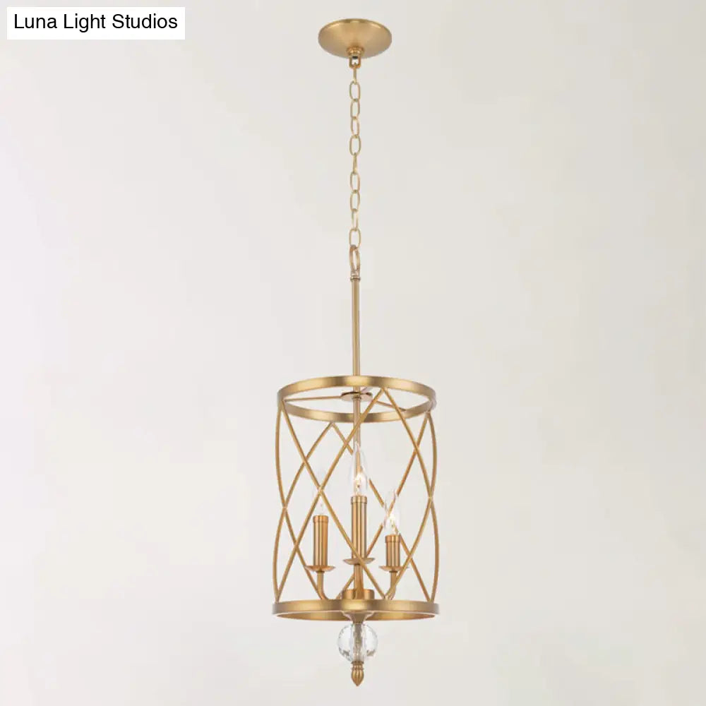 Farmhouse Trellis Cage Ceiling Chandelier with Hanging Chain - Classic Metal Hanging Light