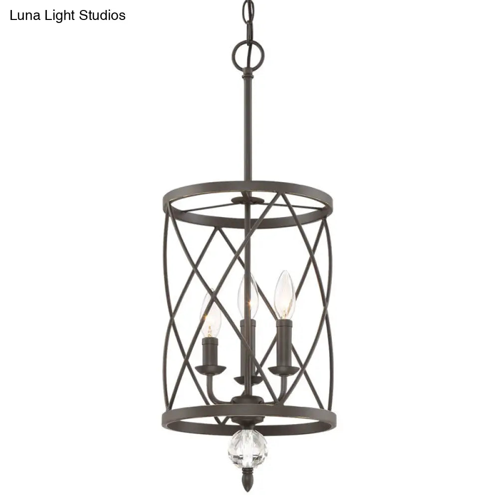 Farmhouse Trellis Cage Ceiling Chandelier with Hanging Chain - Classic Metal Hanging Light