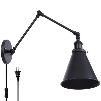 DecorBites™ Farmhouse Trumpet Metal Wall Light with Adjustable Arm - Black Half-Head Wall Lighting Ideas