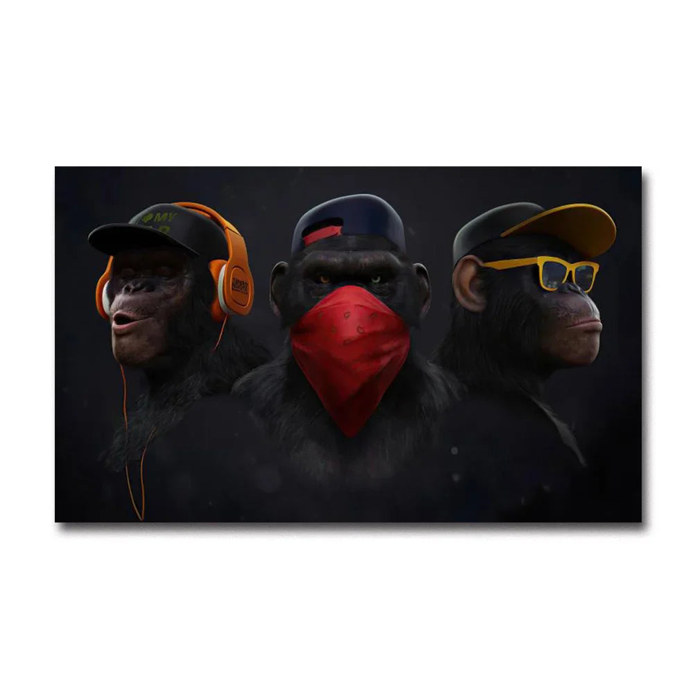 Fashionable Monkey Wall Art - Premium Home Decor - Style A / 50X75CM NO FRAME - Posters