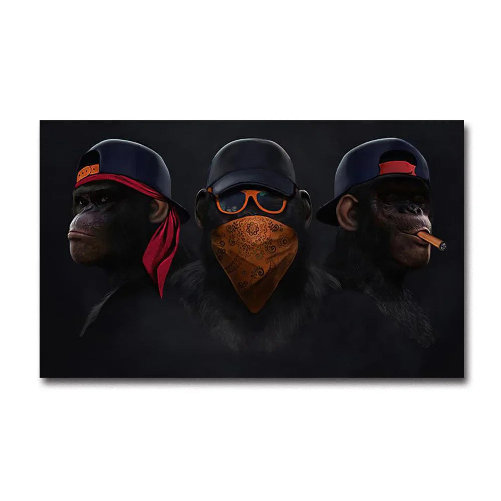 Fashionable Monkey Wall Art - Premium Home Decor - Style E / 50X75CM NO FRAME - Posters