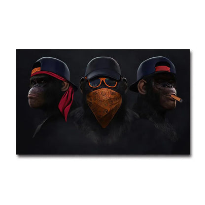 Fashionable Monkey Wall Art - Premium Home Decor - Style E / 50X75CM NO FRAME - Posters