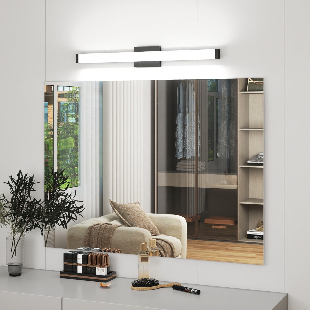 Luz para Tocador de Baño Negro - 33 Pulgadas Luces Modernas para Tocador de Baño - 18W Luces LED para Baño Sobre el Espejo Luz Blanca Fría 6000K
