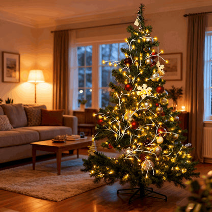 Lighted Birch Garland, 7.87ft 144 LED Warm White Lights With 8 Modes, Remote & Timer, IP45 Waterproof Flexible Branches For Home Decor