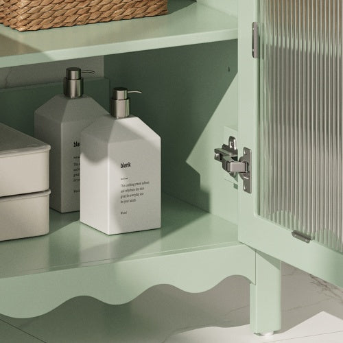Green Glass Vanity Cabinet