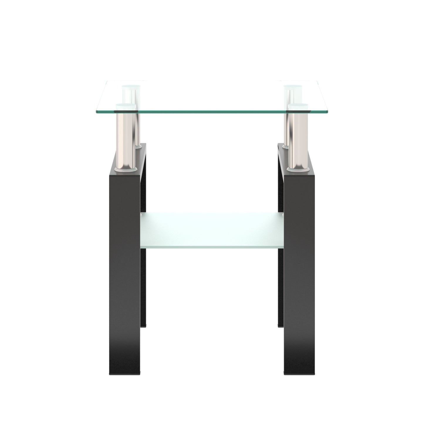 1-Piece Modern Tempered Glass Tea Coffee Table, Square For Living Room