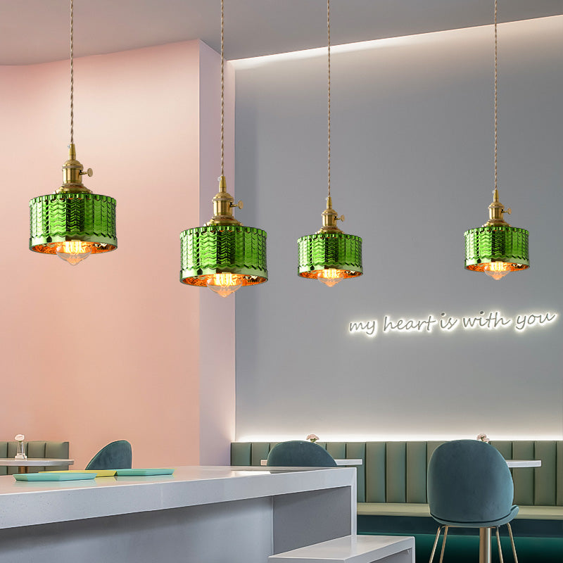 Copper Glass Chandelier Retro Style Multi-Size