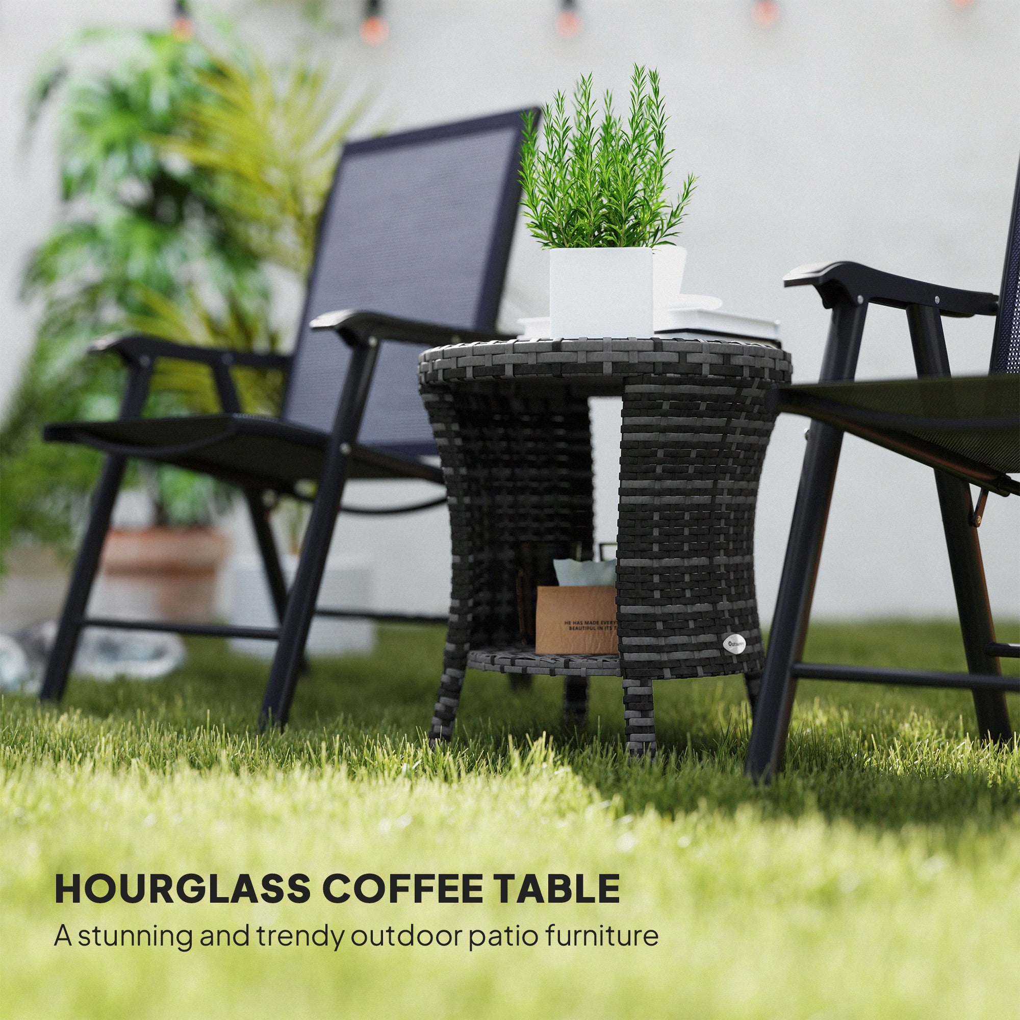 Gray Rattan Outdoor Table