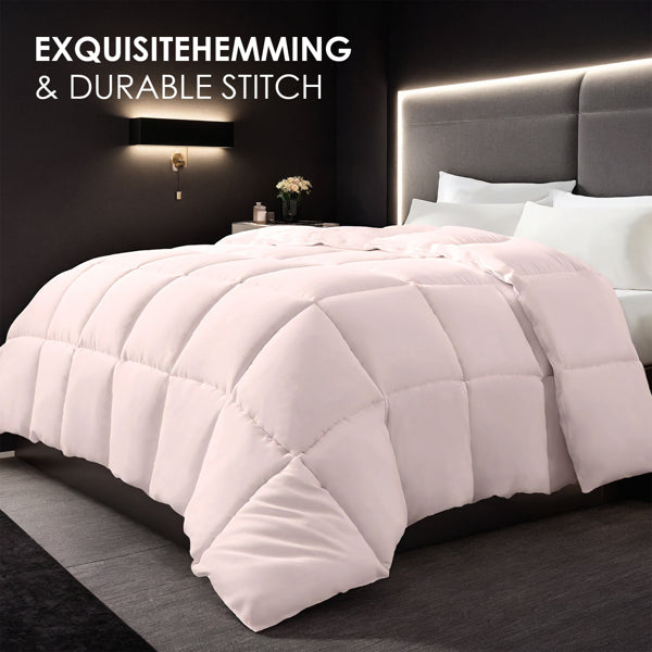 Oversized Plump Thick Duvet - Pink Enhanced Warmth With Skin-friendly Comfort. Perfect For Cozy Bedrooms & Luxury Hotels. Machine Washable. Ideal Christmas Gift.