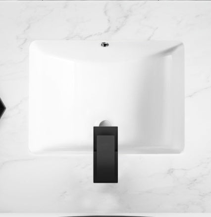 White Rectangular Undermount Basin