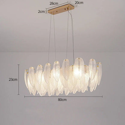 Feather Glass Gold Pendant Light - Decorbites