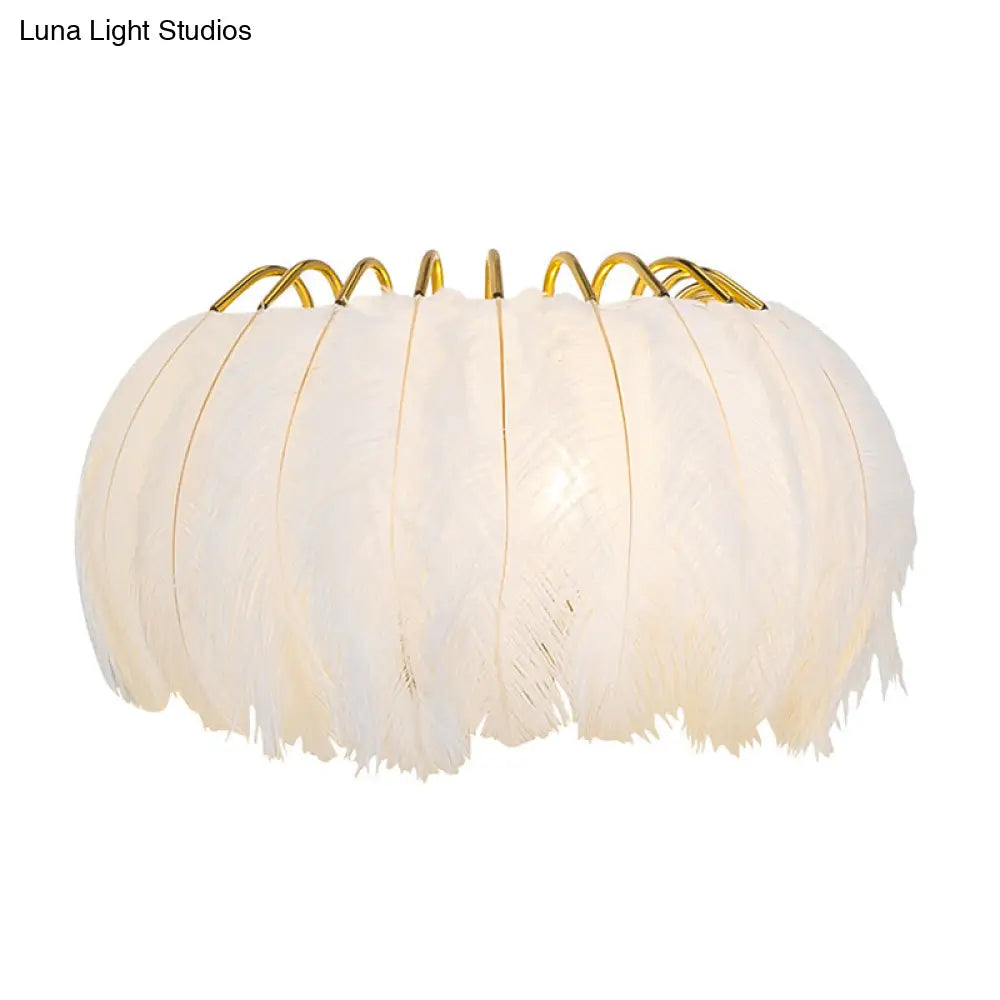 DecorBites™ Feather Half-Round Minimalist Wall Sconce for Bedroom