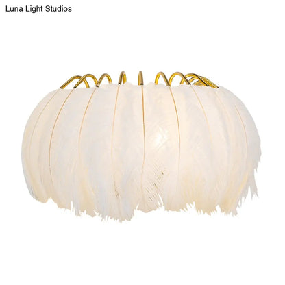 DecorBites™ Feather Half-Round Minimalist Wall Sconce for Bedroom
