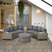 Gray Modular Outdoor Sofa Weather-Resistant Fabric